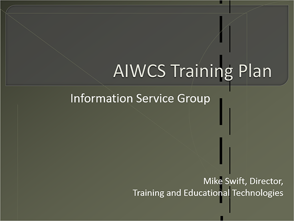 training plan briefing presentation